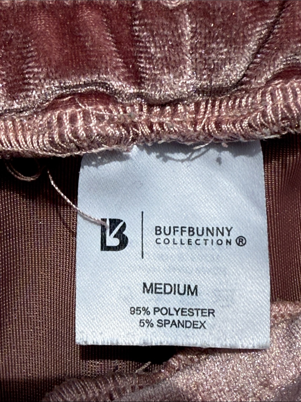 BuffBunny Velvet Athletic Shorts - Dusty Rose Pink Size M - Picture 5 of 7